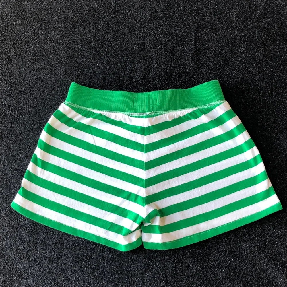 OshKosh B'gosh Cotton Blend Green and White Striped Kids Comfy Shorts Size 12